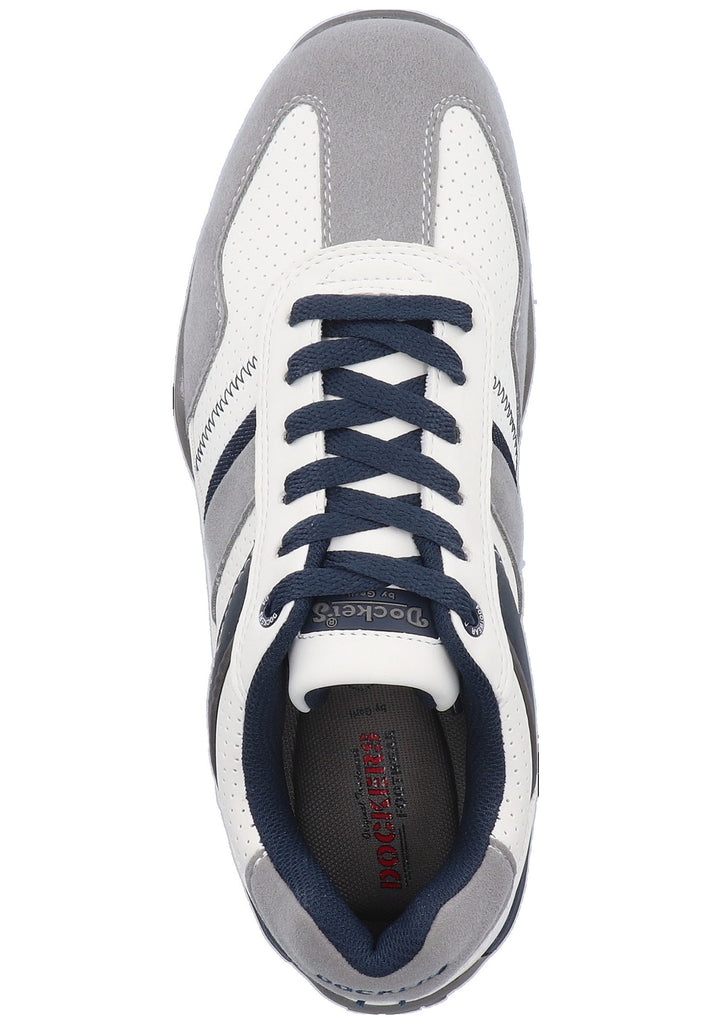 Dockers Halbschuhe Leder/Textil Weiß/Grau - surf4shoes