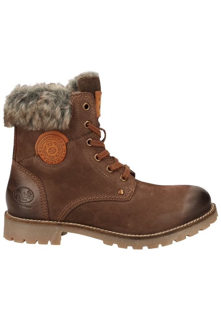 Dockers Stiefelette Nubukleder Schoko Warmfutter - surf4shoes