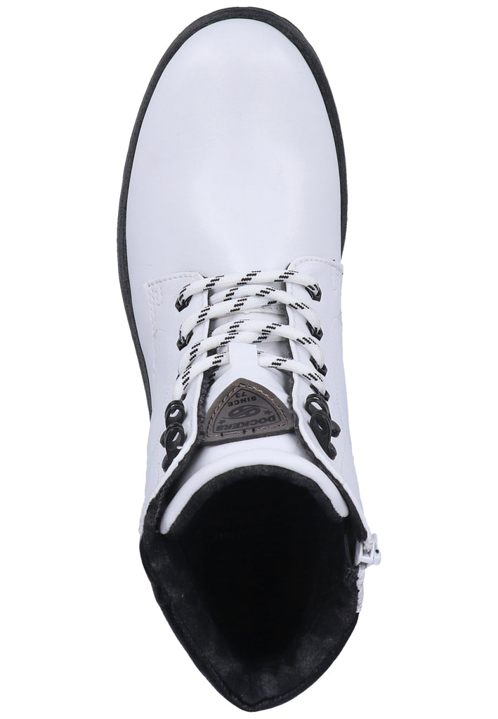 Dockers Stiefelette Lederimitat Weiß - surf4shoes