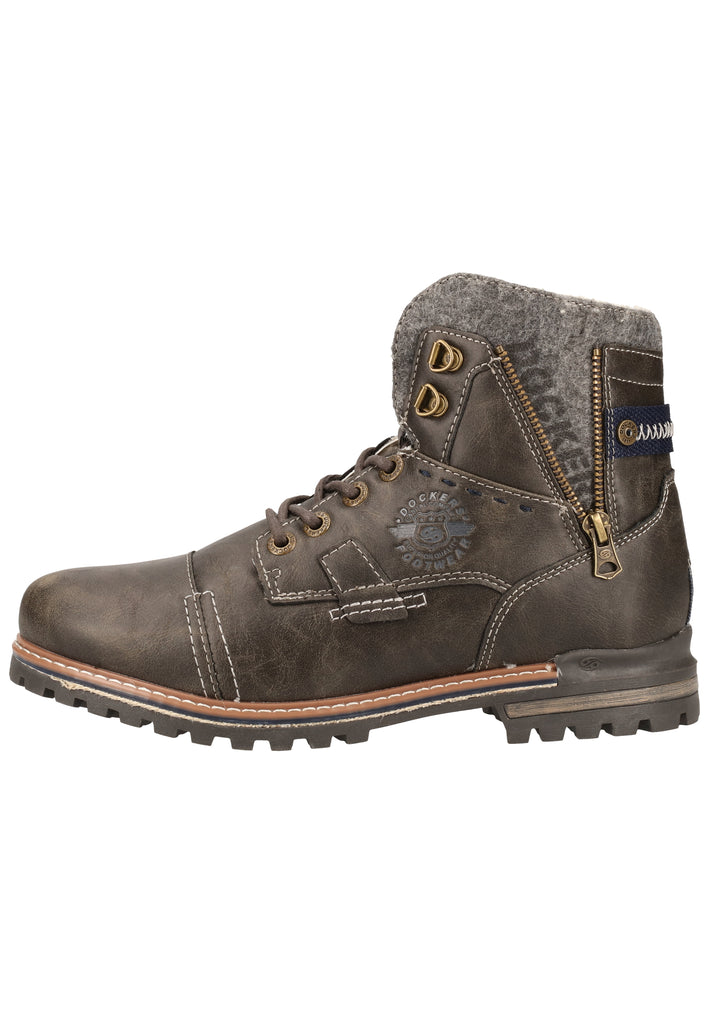 Dockers Stiefelette Lederimitat Dunkelgrau Warmfutter - surf4shoes