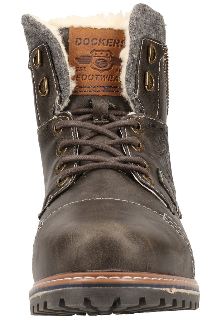 Dockers Stiefelette Lederimitat Dunkelgrau Warmfutter - surf4shoes