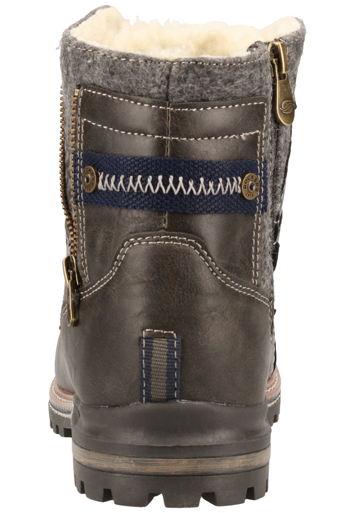 Dockers Stiefelette Lederimitat Dunkelgrau Warmfutter - surf4shoes