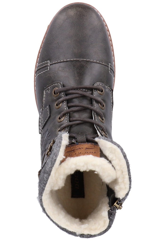 Dockers Stiefelette Lederimitat Dunkelgrau Warmfutter - surf4shoes