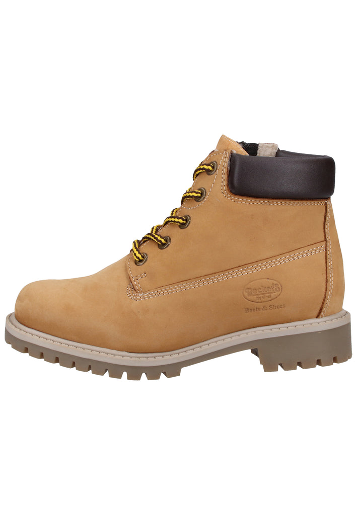 Dockers Stiefelette Nubukleder Golden Tan Warmfutter - surf4shoes