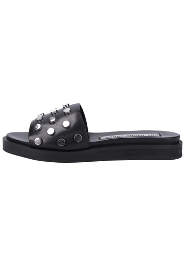 Bronx Pantoletten Leder Schwarz - surf4shoes