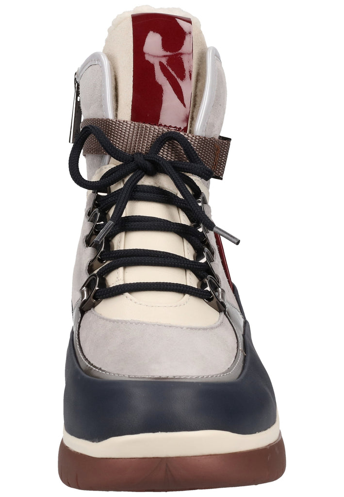 Högl Stiefelette Samt Blau/Grau Warmfutter - surf4shoes