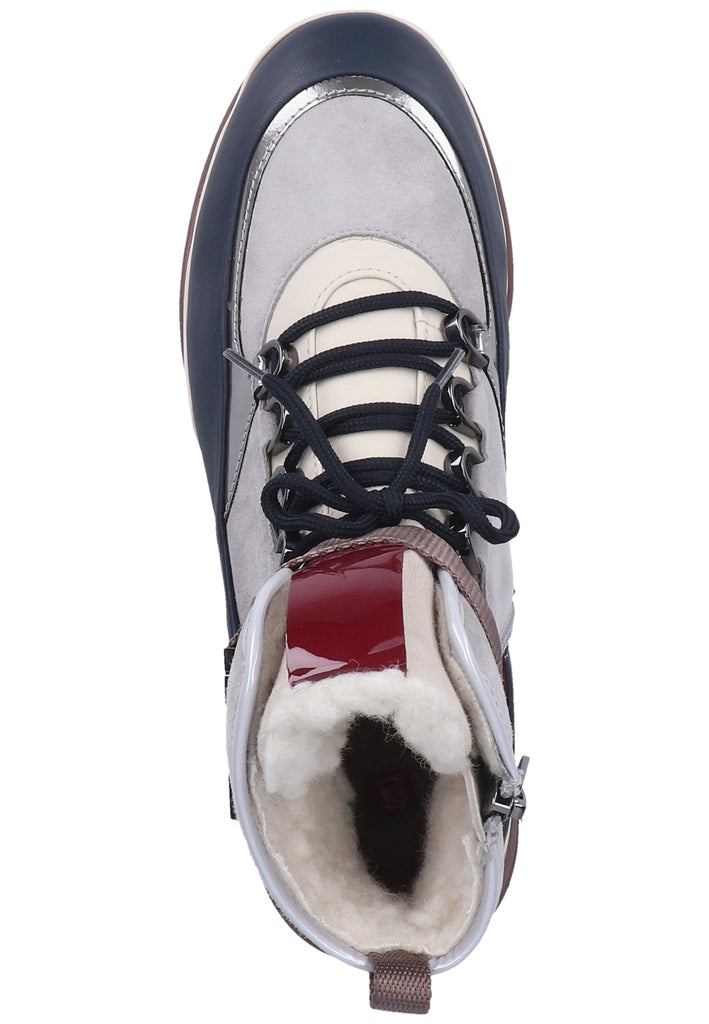 Högl Stiefelette Samt Blau/Grau Warmfutter - surf4shoes