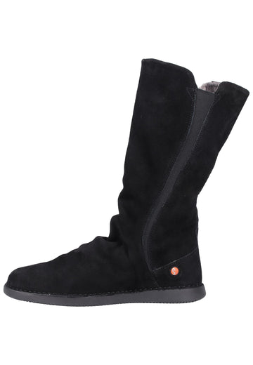 softinos Stiefel Veloursleder Schwarz - surf4shoes