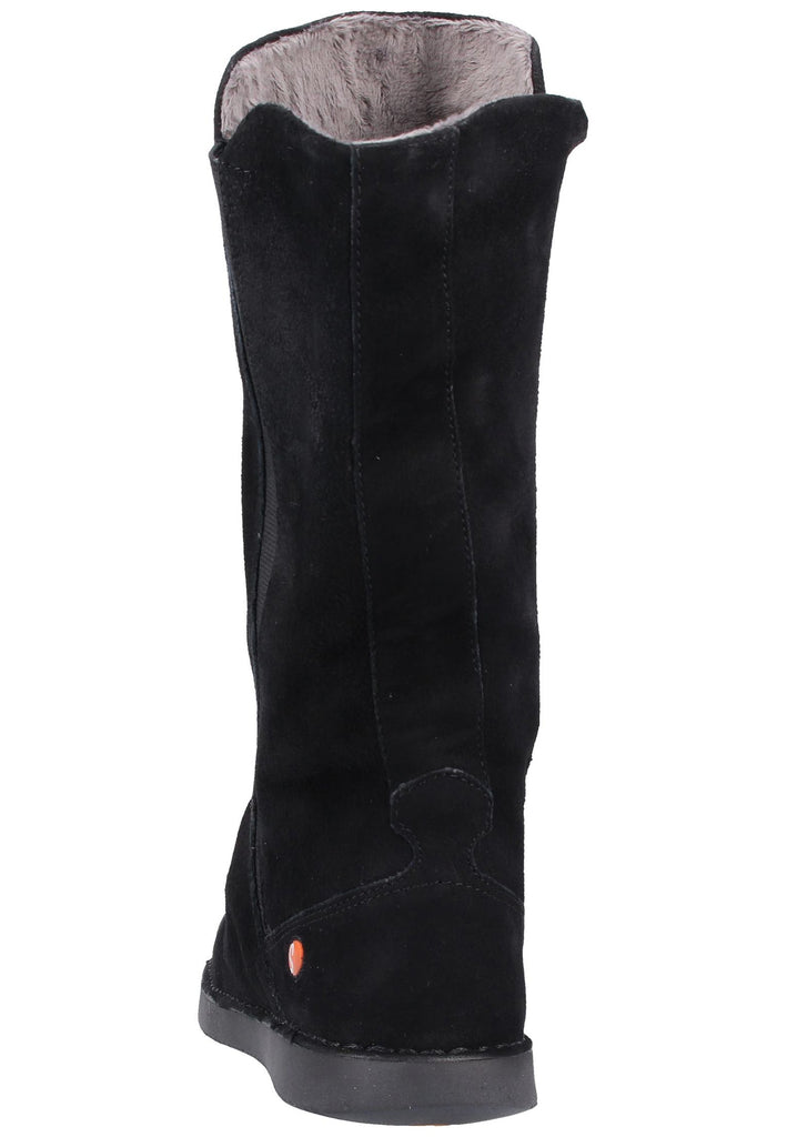 softinos Stiefel Veloursleder Schwarz - surf4shoes