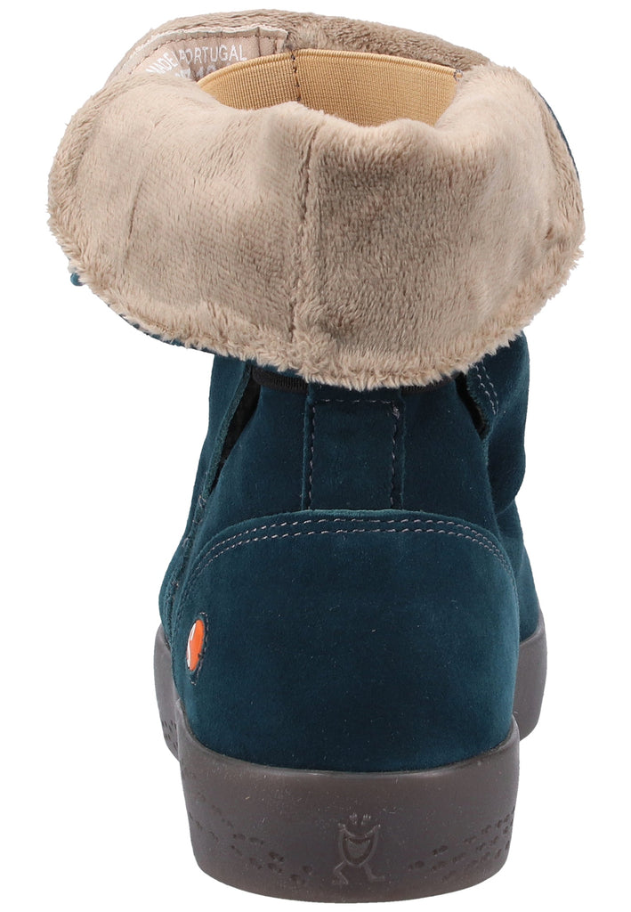 softinos Stiefelette Veloursleder Petrol Warmfutter - surf4shoes