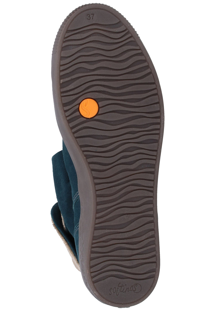 softinos Stiefelette Veloursleder Petrol Warmfutter - surf4shoes