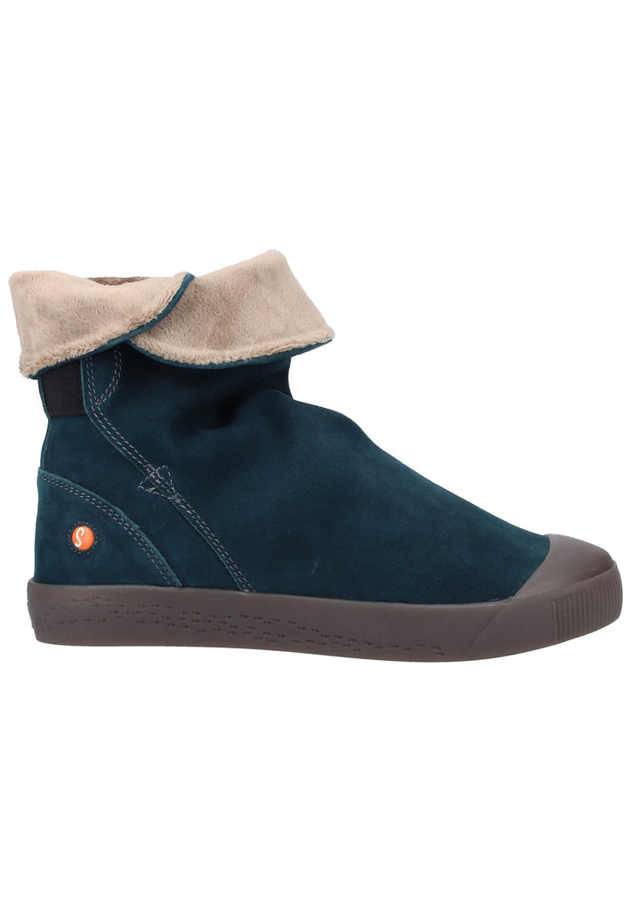softinos Stiefelette Veloursleder Petrol Warmfutter - surf4shoes