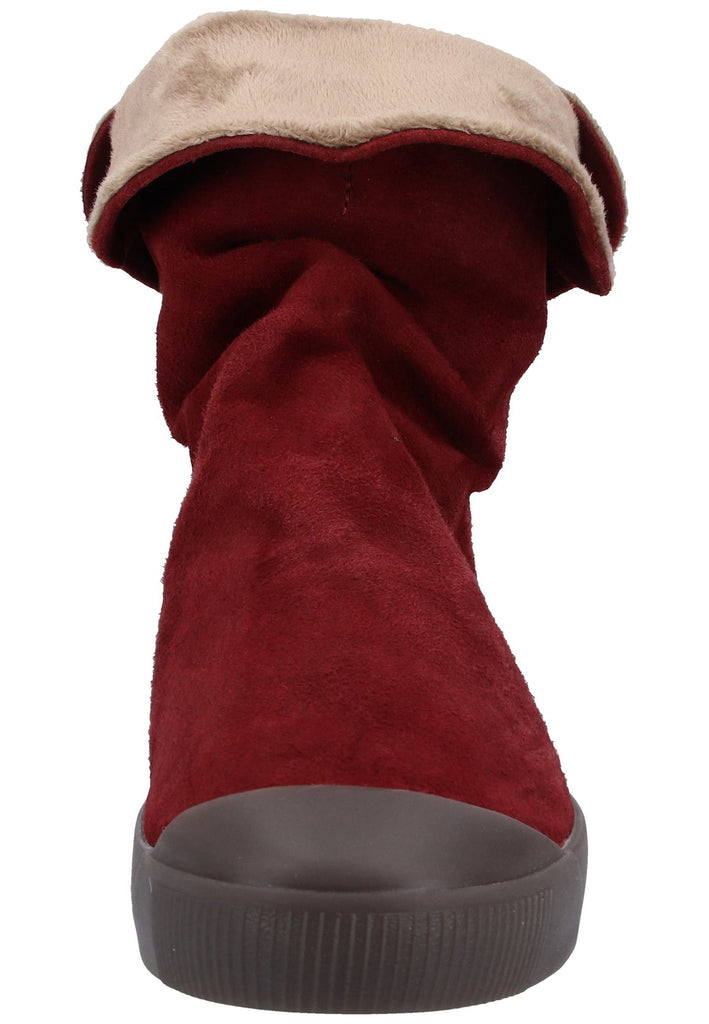 softinos Stiefelette Veloursleder Rot - surf4shoes
