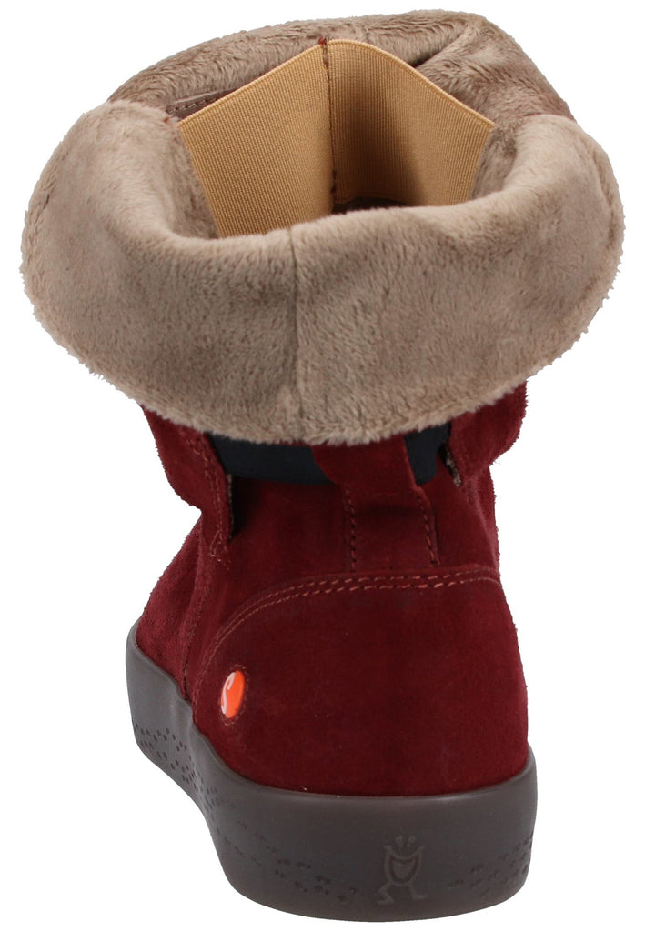 softinos Stiefelette Veloursleder Rot - surf4shoes
