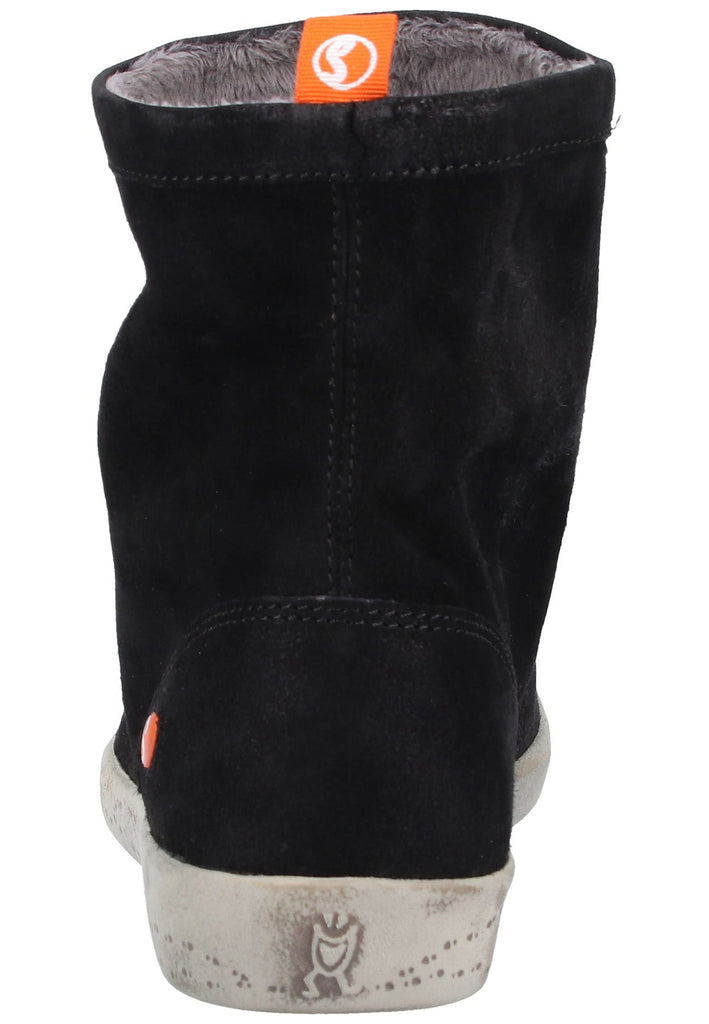 softinos Stiefelette Veloursleder Schwarz Warmfutter - surf4shoes