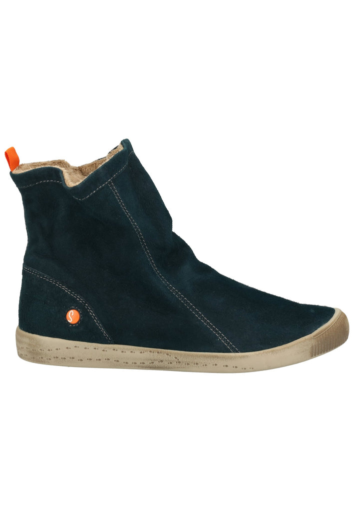 softinos Stiefelette Veloursleder Petrol Warmfutter - surf4shoes