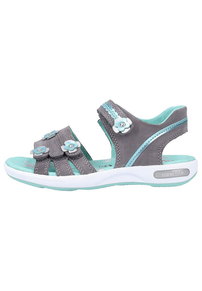 Superfit Sandalen Veloursleder/Textil Hellgrau - surf4shoes