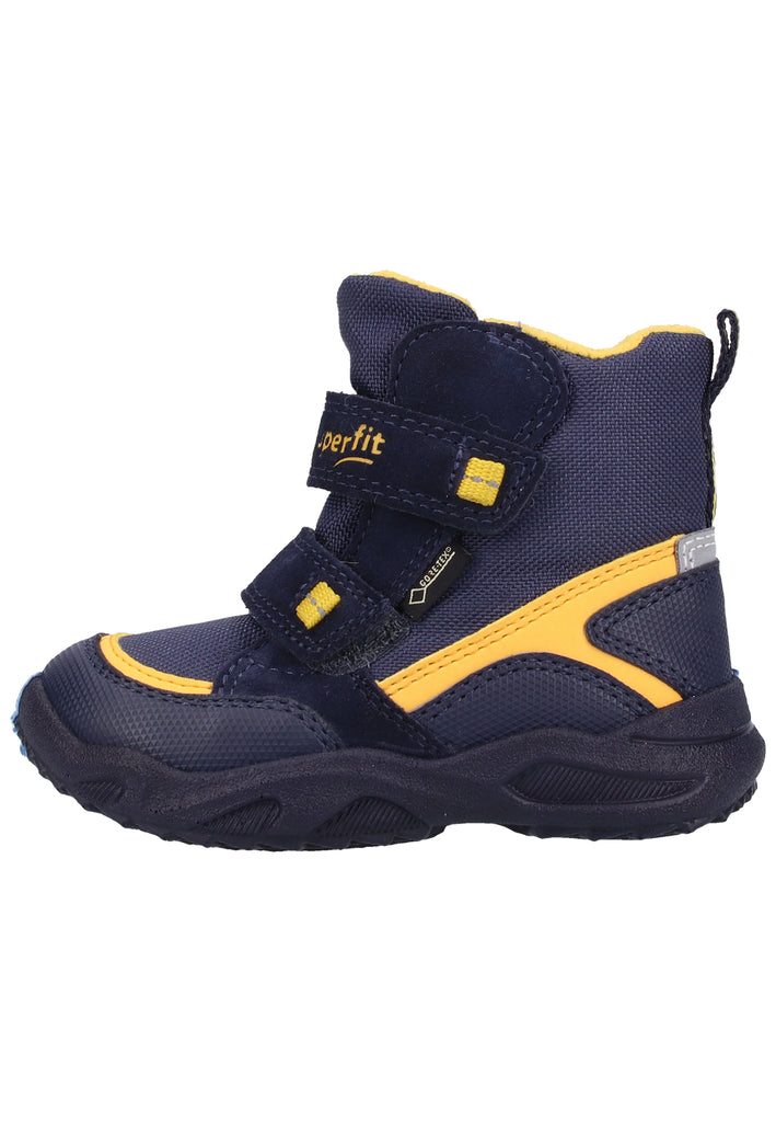 Superfit Stiefel Veloursleder/Textil Blau/Gelb Warmfutter - surf4shoes