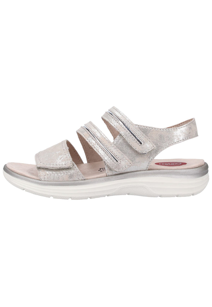 Jana Sandalen Leder/Textil Grau/Silber - surf4shoes