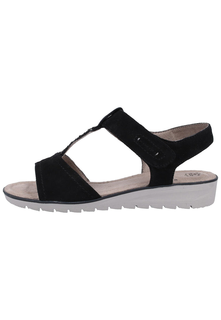 Jana Sandalen Nubukleder Schwarz - surf4shoes