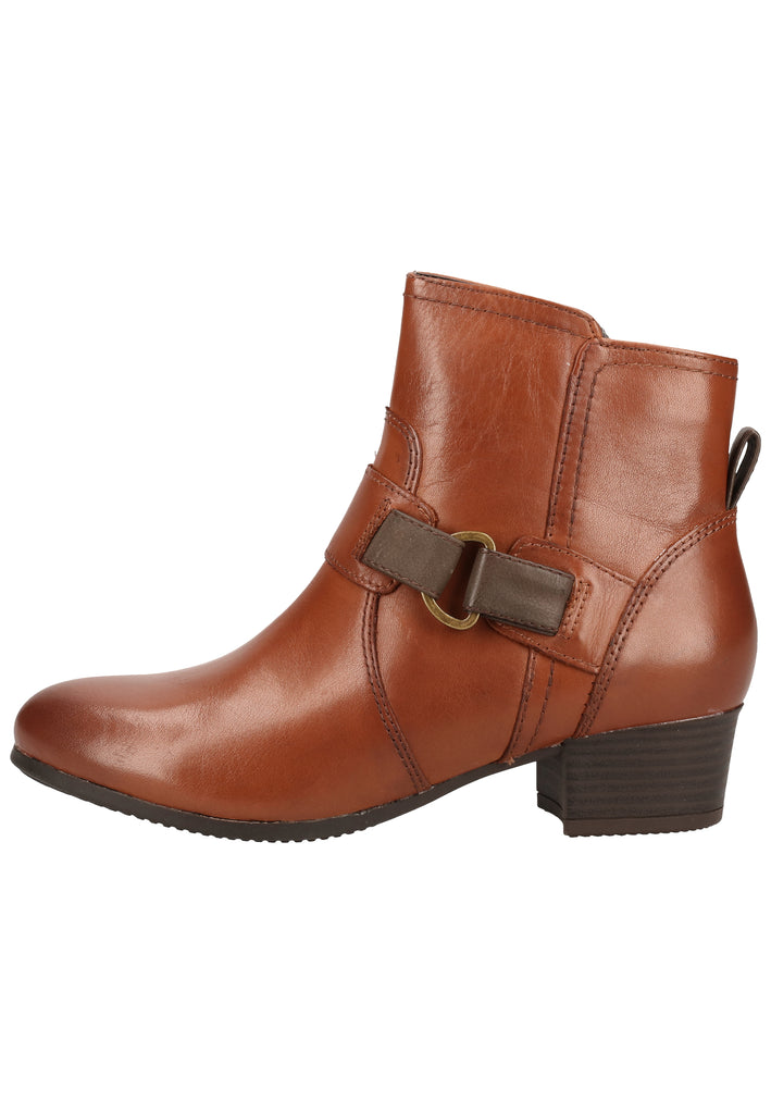 Jana Stiefelette Leder/Synthetik Cognac - surf4shoes