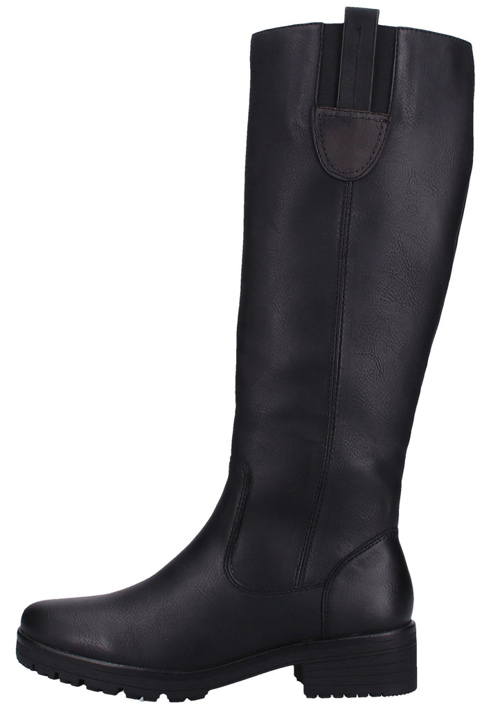 Jana Stiefel Lederimitat Schwarz - surf4shoes