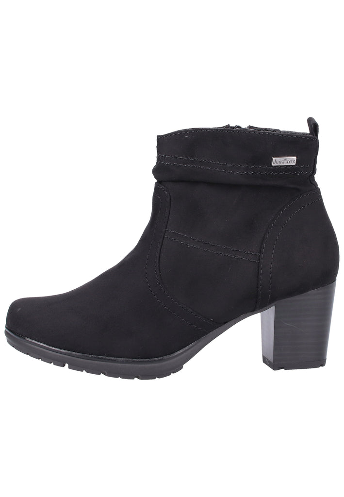 Jana Stiefelette Lederimitat Schwarz - surf4shoes