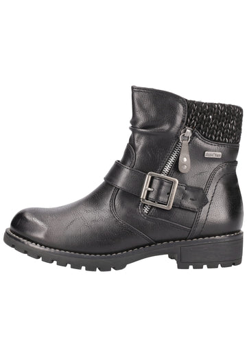 Jana Stiefelette Lederimitat/Textil Schwarz Warmfutter - surf4shoes