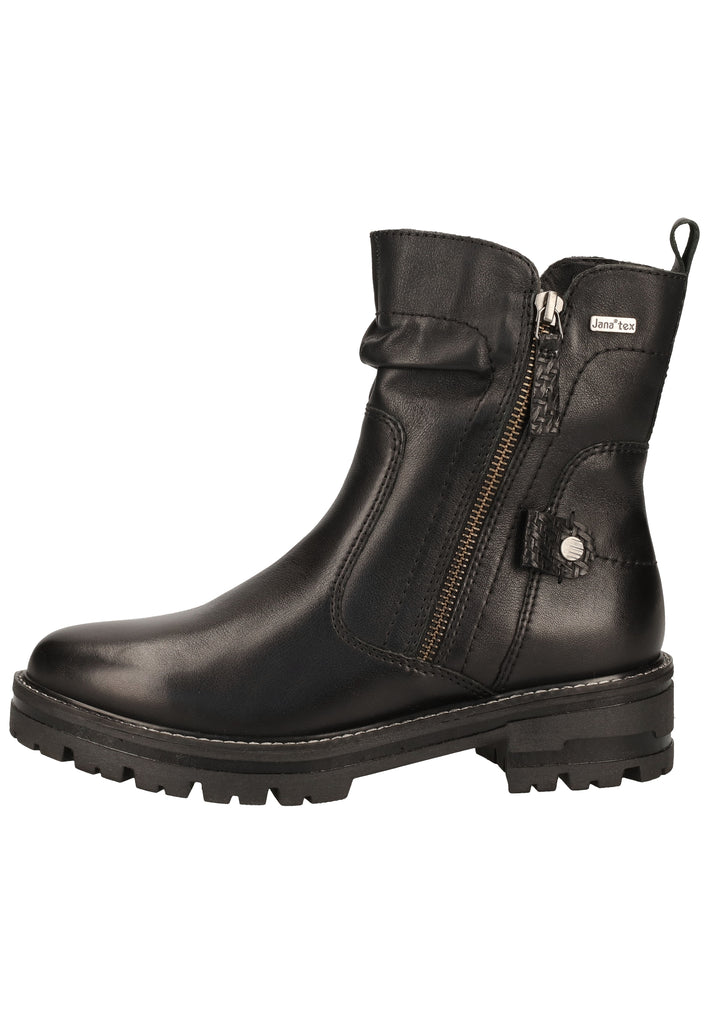 Jana Stiefelette Nappaleder Schwarz Warmfutter - surf4shoes