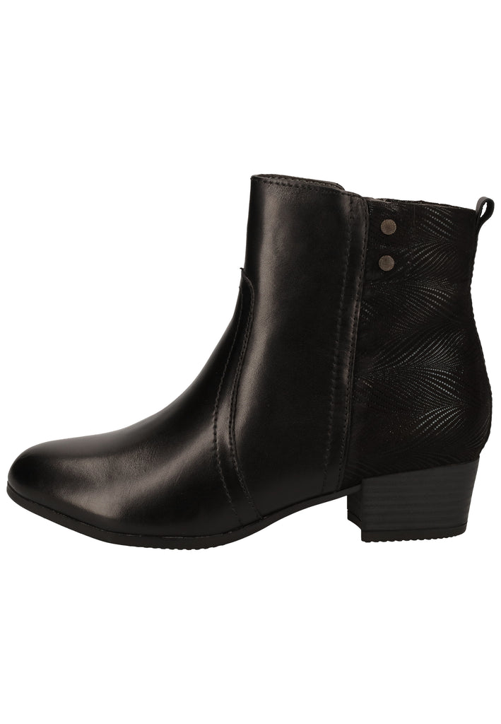 Jana Stiefelette Leder/Textil Schwarz - surf4shoes
