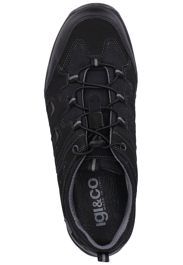 IGI&CO Sneaker Nubukleder/Textil Schwarz - surf4shoes