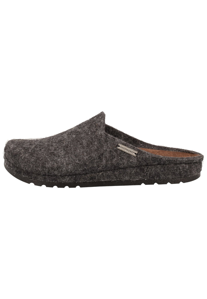 Shepherd Hausschuhe Leder Schwarz - surf4shoes