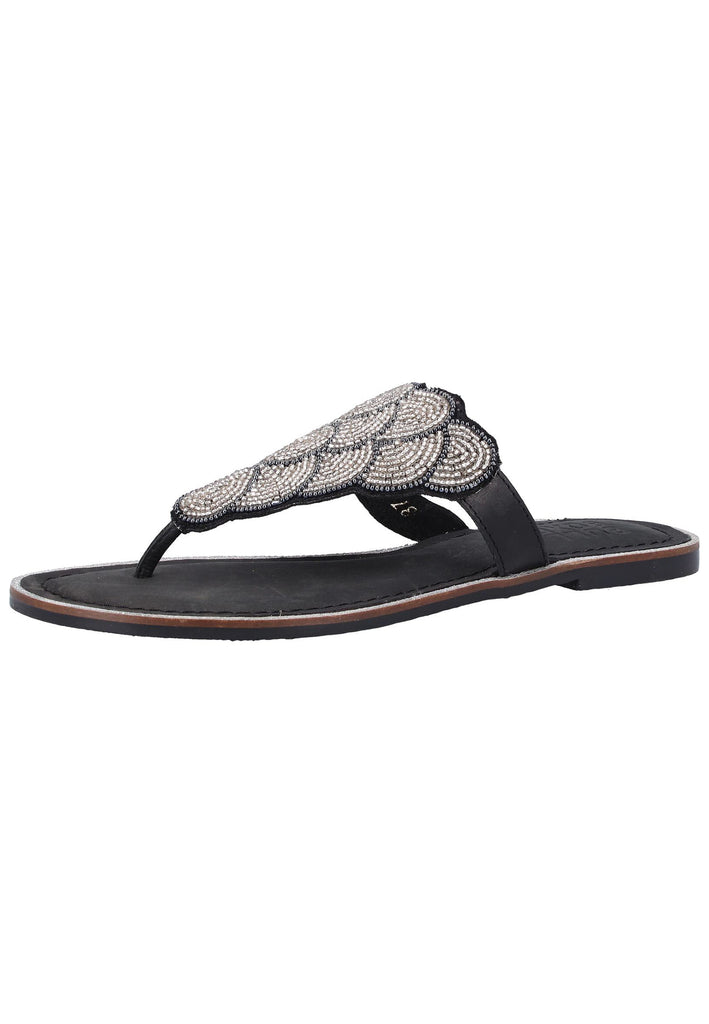 Bullboxer Zehensteg Leder/Textil Schwarz - surf4shoes