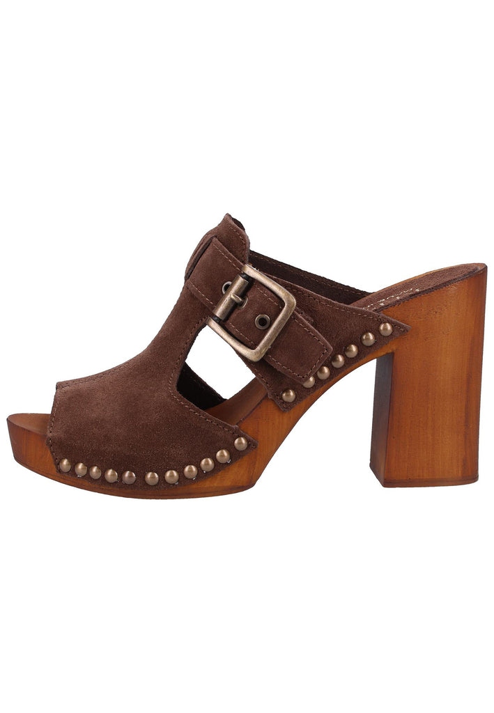 Replay Pantoletten Leder Dunkelbraun - surf4shoes