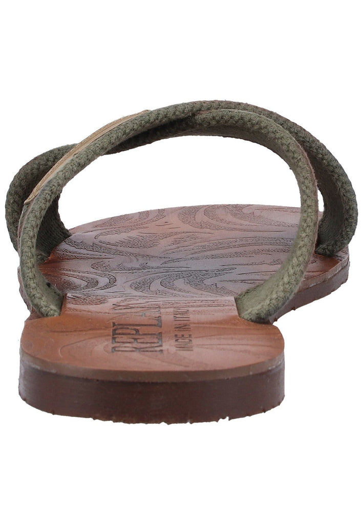 Replay Pantoletten Textil Oliv - surf4shoes