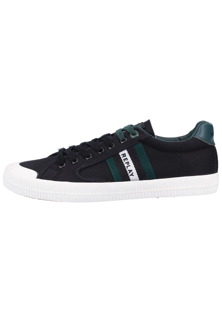 Replay Sneaker Leder/Textil Schwarz/Grün - surf4shoes