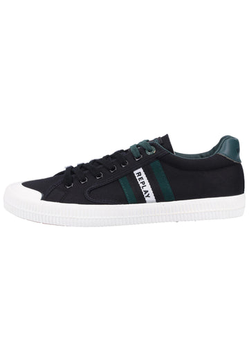 Replay Sneaker Leder/Textil Schwarz/Grün - surf4shoes