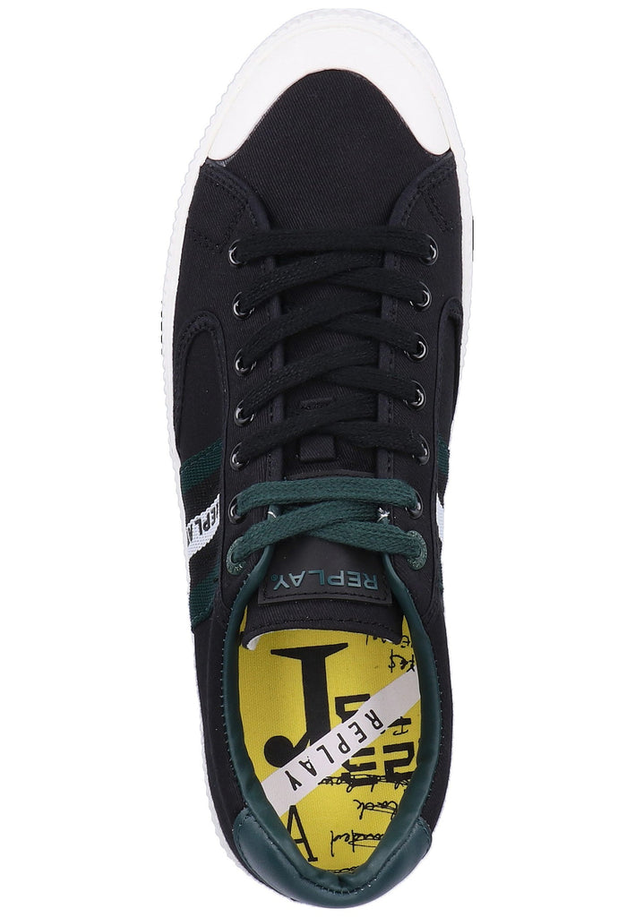 Replay Sneaker Leder/Textil Schwarz/Grün - surf4shoes