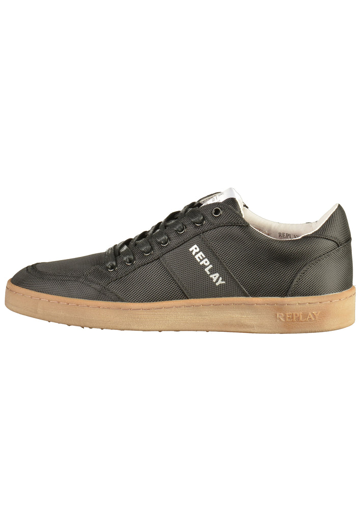 Replay Sneaker Lederimitat Schwarz - surf4shoes