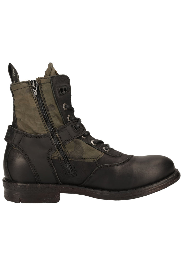 Replay Stiefelette Leder/Textil Schwarz/Grün - surf4shoes