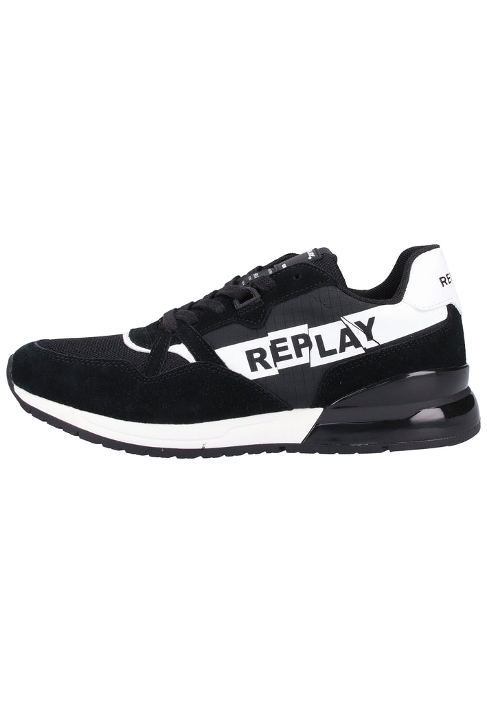 Replay Sneaker Veloursleder/Textil Schwarz/Weiß - surf4shoes
