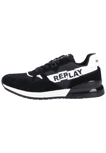 Replay Sneaker Veloursleder/Textil Schwarz/Weiß - surf4shoes
