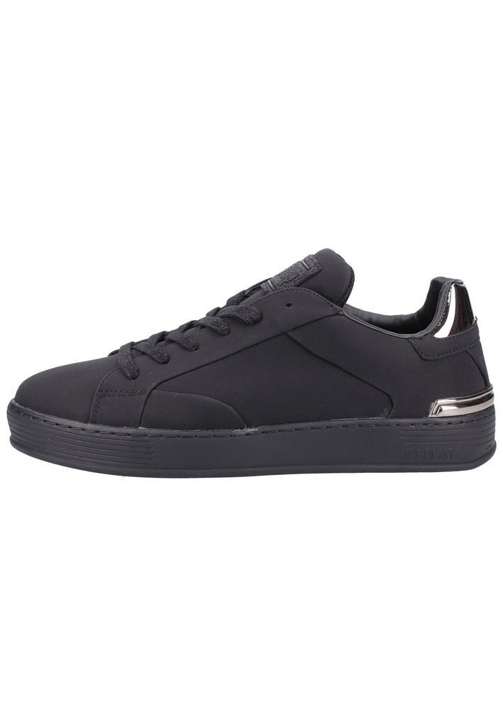 Replay Sneaker Lederimitat Schwarz/Silber - surf4shoes