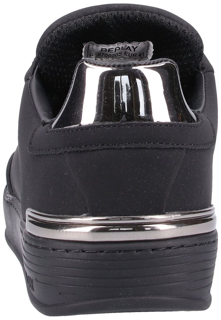 Replay Sneaker Lederimitat Schwarz/Silber - surf4shoes