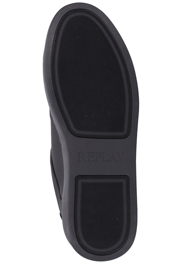 Replay Sneaker Lederimitat Schwarz/Silber - surf4shoes