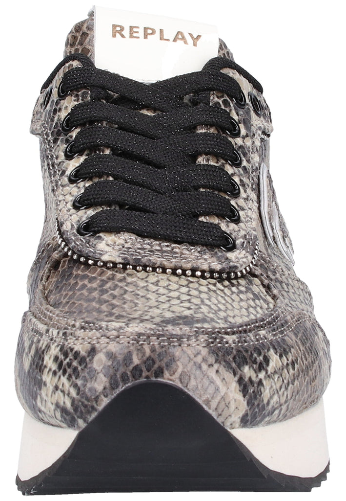 Replay Sneaker Lederimitat Grau/Schwarz - surf4shoes