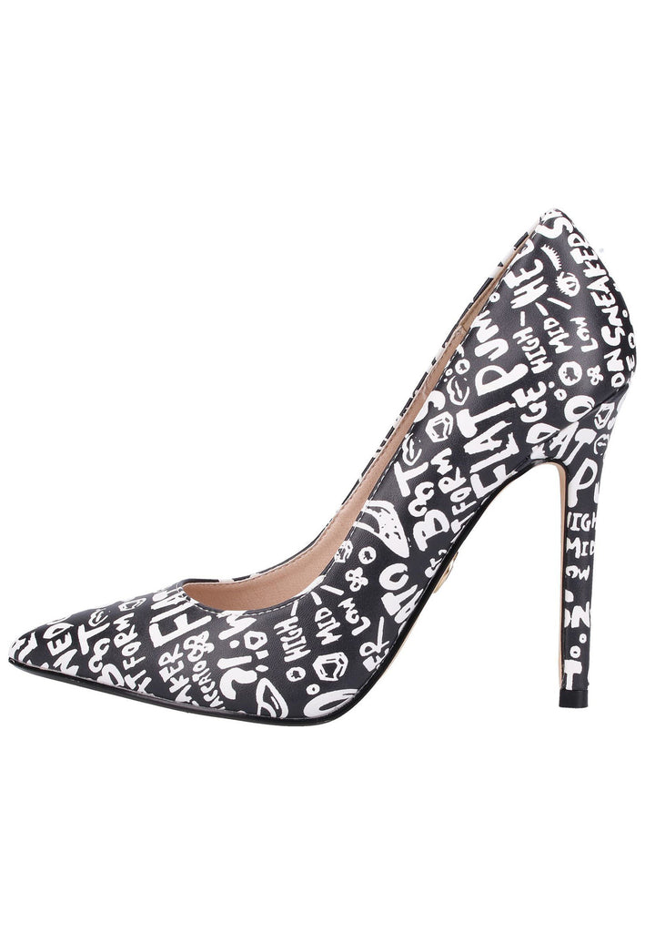 Buffalo Pumps Lederimitat Schwarz/Weiß - surf4shoes