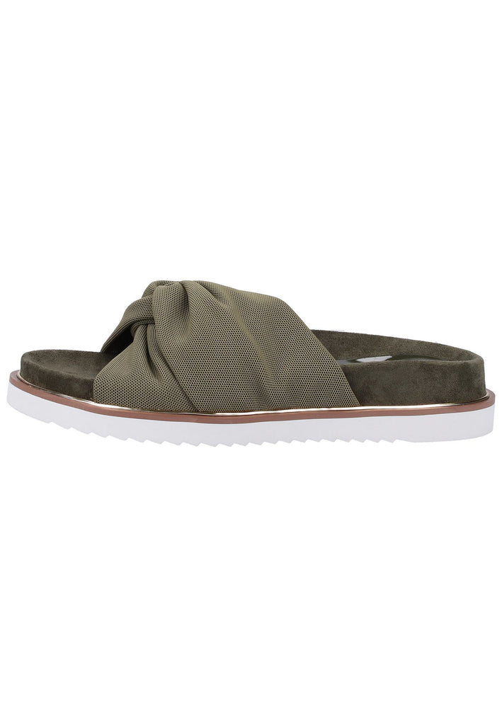 Buffalo Pantoletten Lederimitat Khaki - surf4shoes