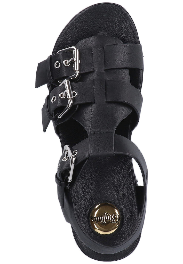 Buffalo Sandalen Leder Schwarz - surf4shoes