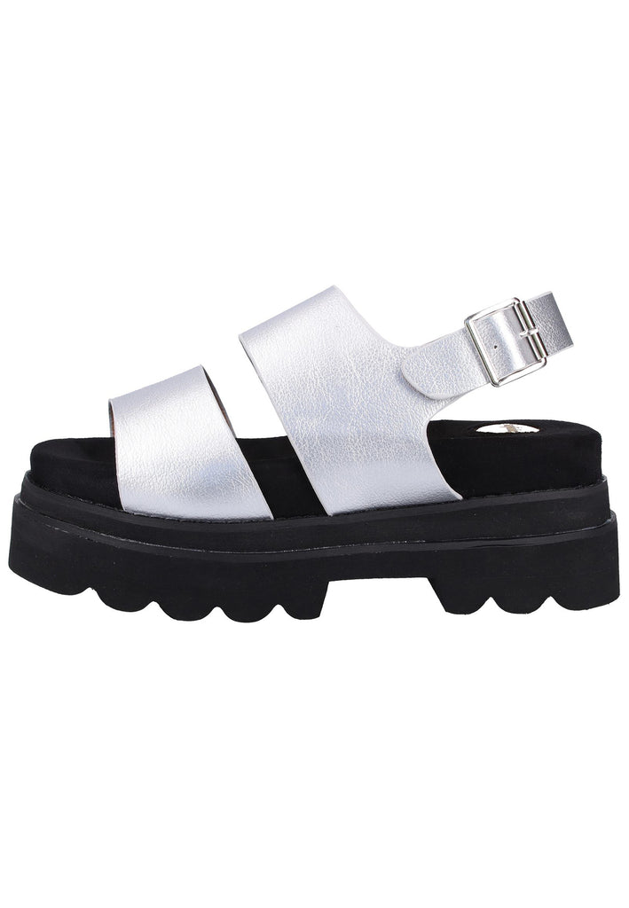 Buffalo Sandalen Lederimitat Silber - surf4shoes